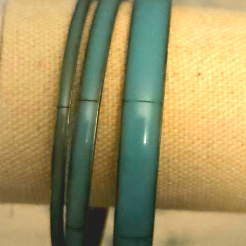 Vintage Blue Bangles - Set of 3 - Picture 4 of 7
